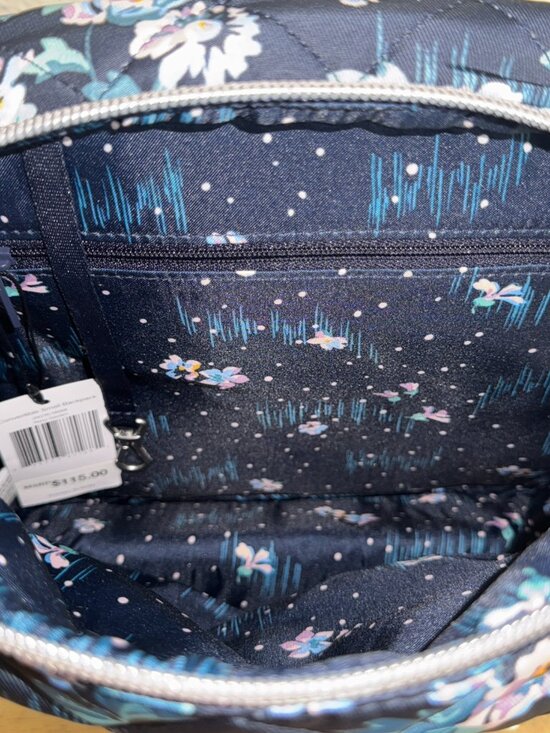 Vera Bradley Convertible Small Backpack in Performance Twill Navy Garden NWT main image 5